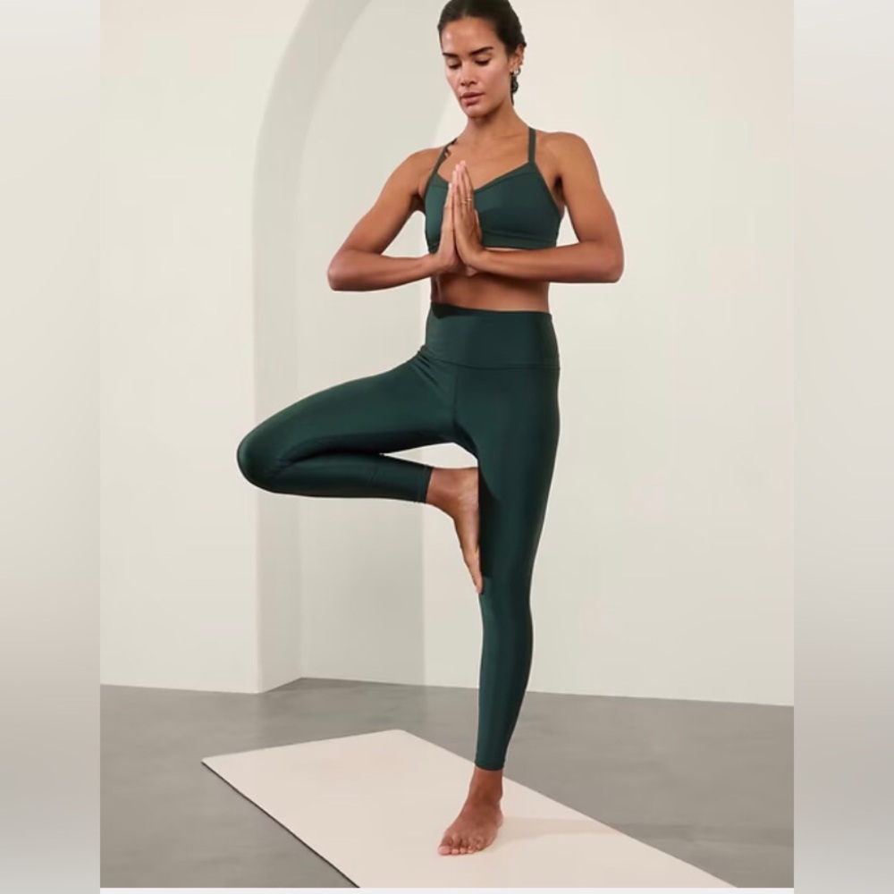 ATHLETA Elation Ultra High Rise Sheen Leggings, Cypress Sheen, Small, NWT